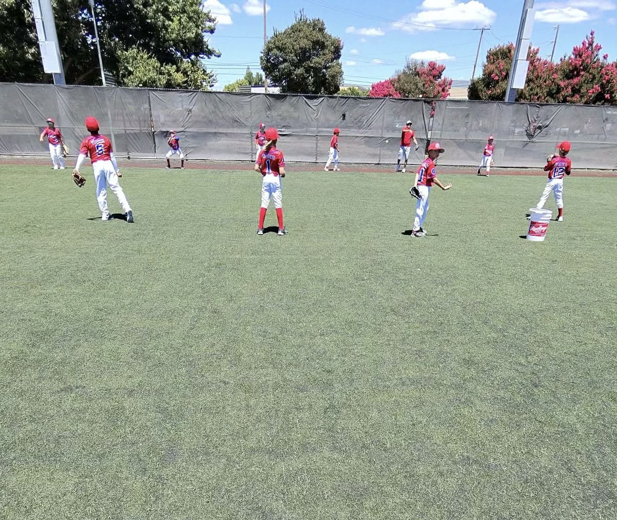 Warm-ups on the field